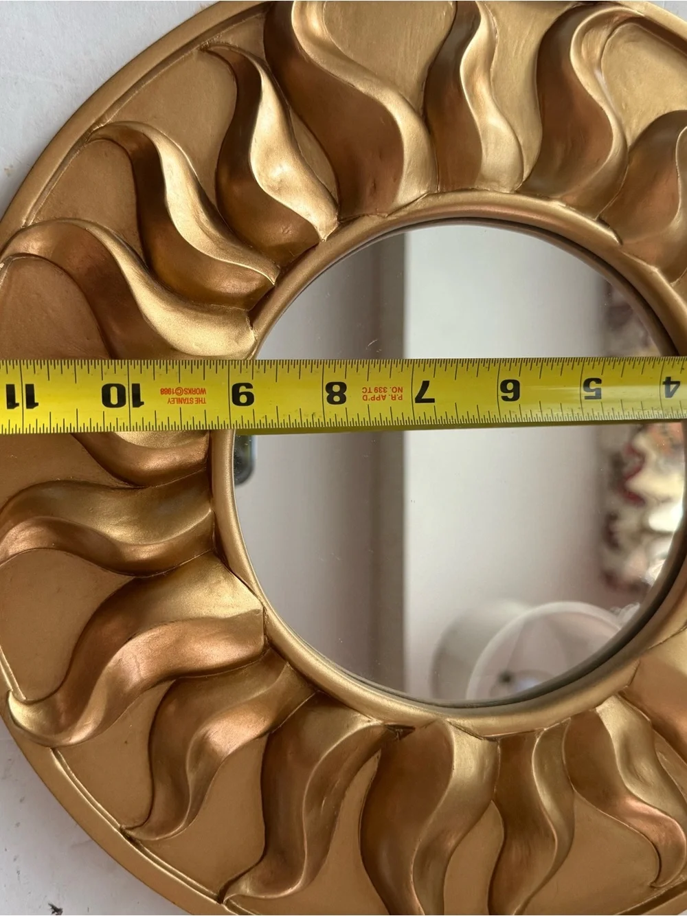 Gold Sunburst Round Wall Mirror - Decorative Home Wall Decor